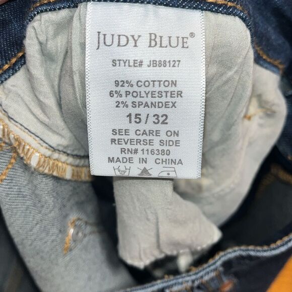 EXCELLENT CONDITION JUDY BLUE STRAIGHT LEG HI-RISE JEANS SIZE 15/32 - Picture 10 of 11